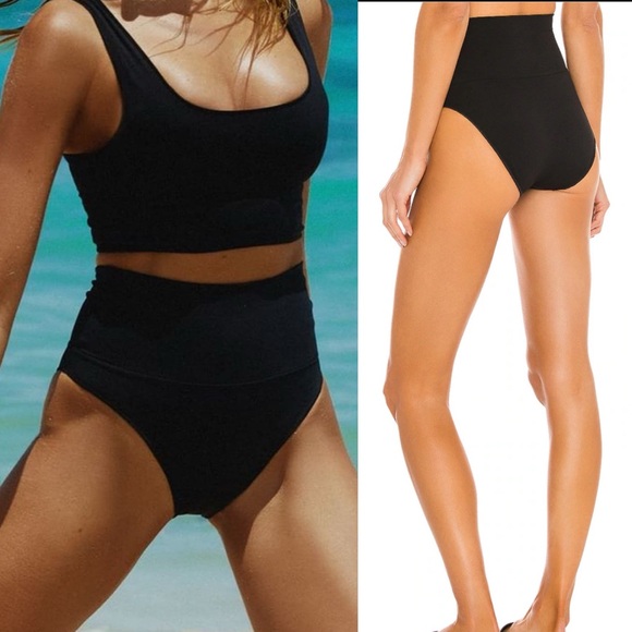 Free People X It’s Now Cool The Contour Solid High-Waist Surf Bikini Bottoms